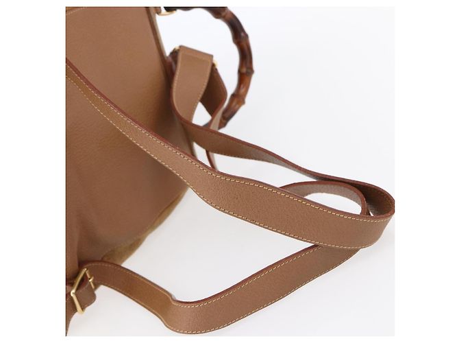 GUCCI Bamboo Backpack Suede Brown Gold 003 2058 0016 - vista 9