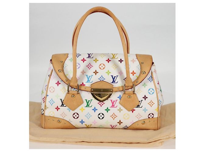 LOUIS VUITTON Monogram Multicolor Beverly GM Hand Bag White M40201 - vista 12