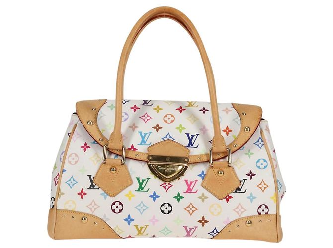 LOUIS VUITTON Monogram Multicolor Beverly GM Hand Bag White M40201 - vista 13