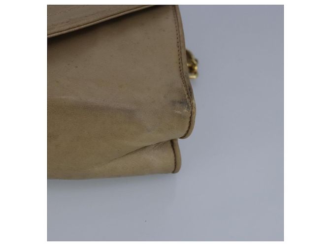 CHANEL Chain Shoulder Bag Lamb Skin Beige Gold CC - vista 15