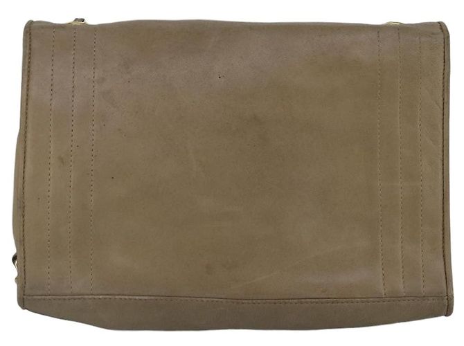 CHANEL Chain Shoulder Bag Lamb Skin Beige Gold CC - vista 2