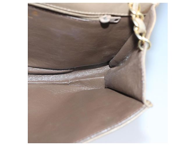 CHANEL Chain Shoulder Bag Lamb Skin Beige Gold CC - vista 20