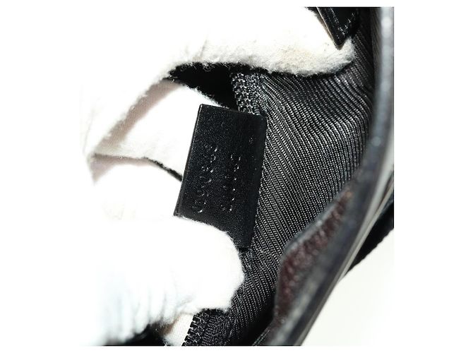 GUCCI GG Canvas Flat Shoulder Bag Black 0348 - vista 12