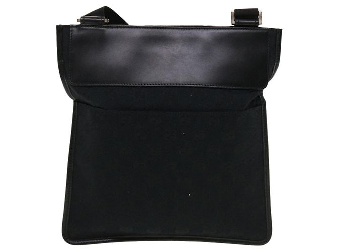 GUCCI GG Canvas Flat Shoulder Bag Black 0348 - vista 2