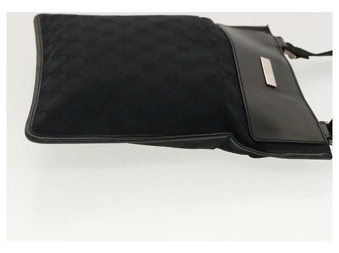 GUCCI GG Canvas Flat Shoulder Bag Black 0348 - vista 4