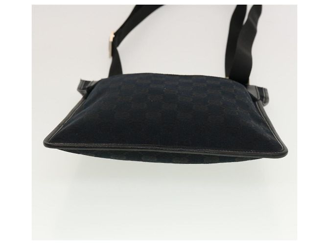 GUCCI GG Canvas Flat Shoulder Bag Black 0348 - vista 5