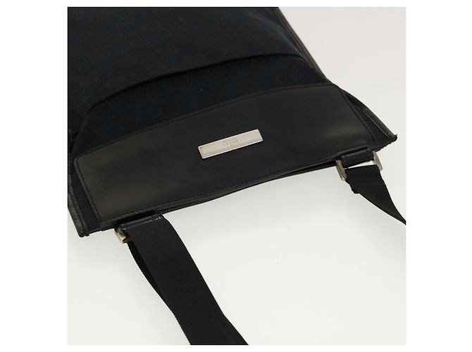 GUCCI GG Canvas Flat Shoulder Bag Black 0348 - vista 6