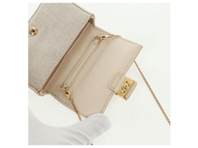 FENDI Zucca Canvas Micro Bucket Charm Multicolor Gold - vista 10