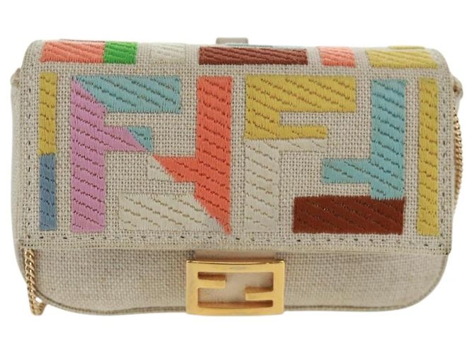 FENDI Zucca Canvas Micro Bucket Charm Multicolor Gold - vista 13