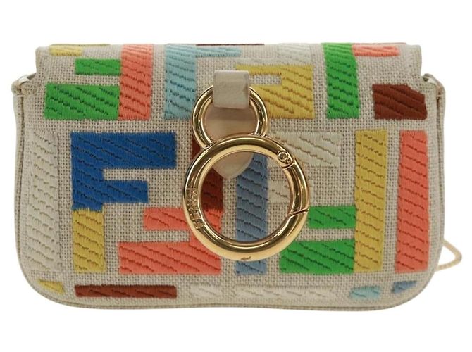 FENDI Zucca Canvas Micro Bucket Charm Multicolor Gold - vista 2