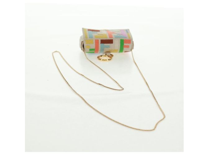 FENDI Zucca Canvas Micro Bucket Charm Multicolor Gold - vista 7