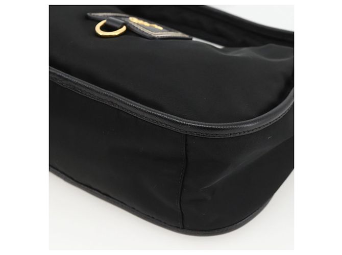 PRADA Hand Bag Nylon 2way Black Gold - vista 12