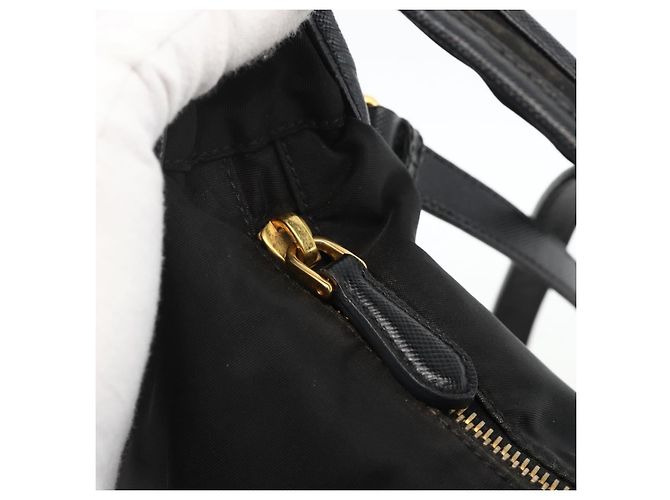 PRADA Hand Bag Nylon 2way Black Gold - vista 17