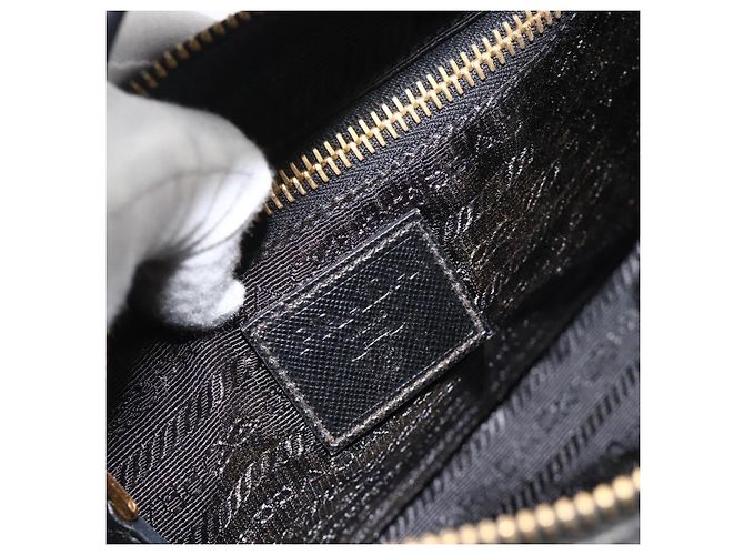 PRADA Hand Bag Nylon 2way Black Gold - vista 18