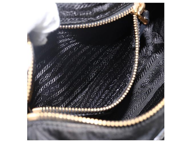 PRADA Hand Bag Nylon 2way Black Gold - vista 23