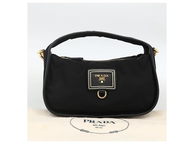 PRADA Hand Bag Nylon 2way Black Gold - vista 26