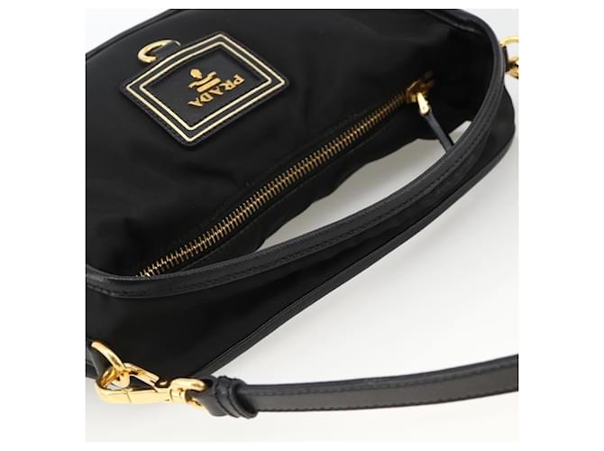 PRADA Hand Bag Nylon 2way Black Gold - vista 7
