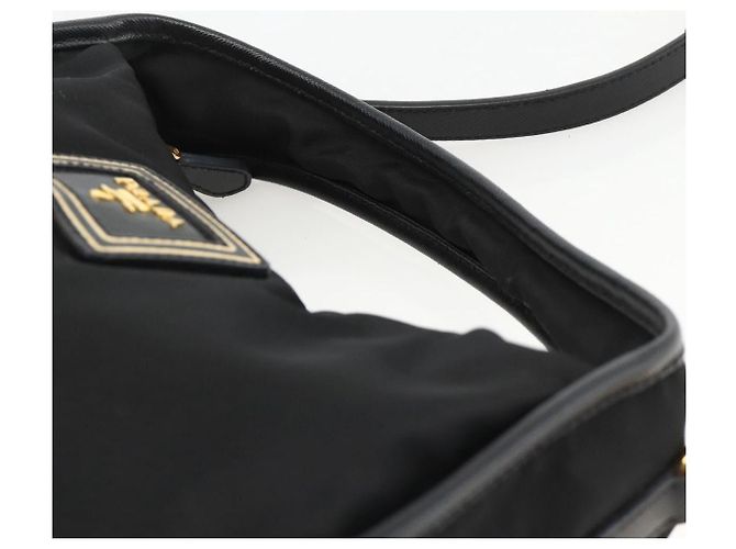 PRADA Hand Bag Nylon 2way Black Gold - vista 8