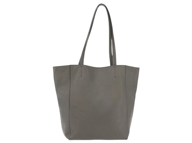 Céline CELINE Cabas Phantom Tote Bag Leather Gray Silver - vista 13