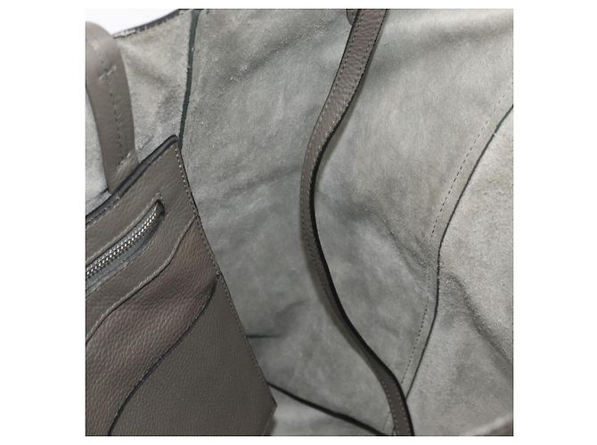 Céline CELINE Cabas Phantom Tote Bag Leather Gray Silver - vista 18