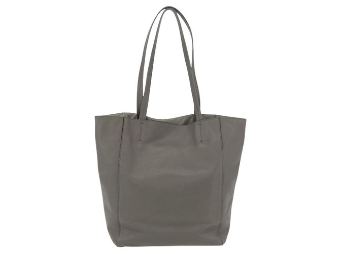 Céline CELINE Cabas Phantom Tote Bag Leather Gray Silver - vista 2