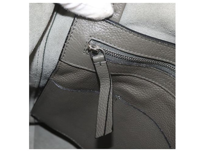 Céline CELINE Cabas Phantom Tote Bag Leather Gray Silver - vista 20