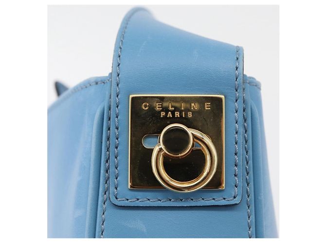 Céline CELINE Shoulder Bag Leather Light Blue Gold - vista 10