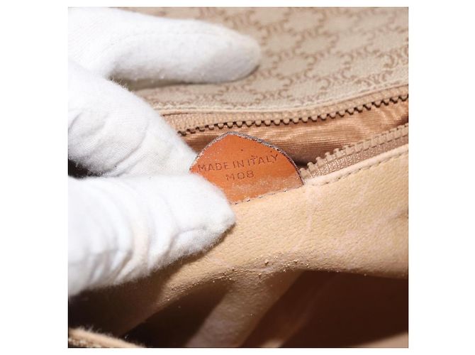 Céline CELINE Macadam Canvas Hand Bag PVC Beige Gold - vista 12