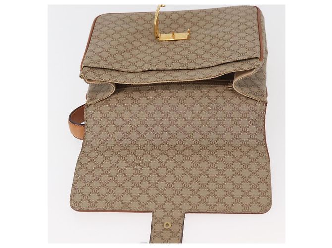 Céline CELINE Macadam Canvas Hand Bag PVC Beige Gold - vista 18