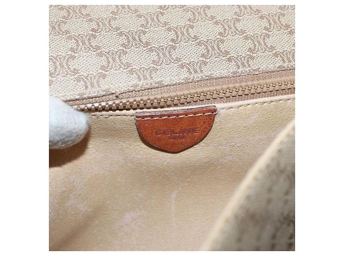 Céline CELINE Macadam Canvas Hand Bag PVC Beige Gold - vista 19