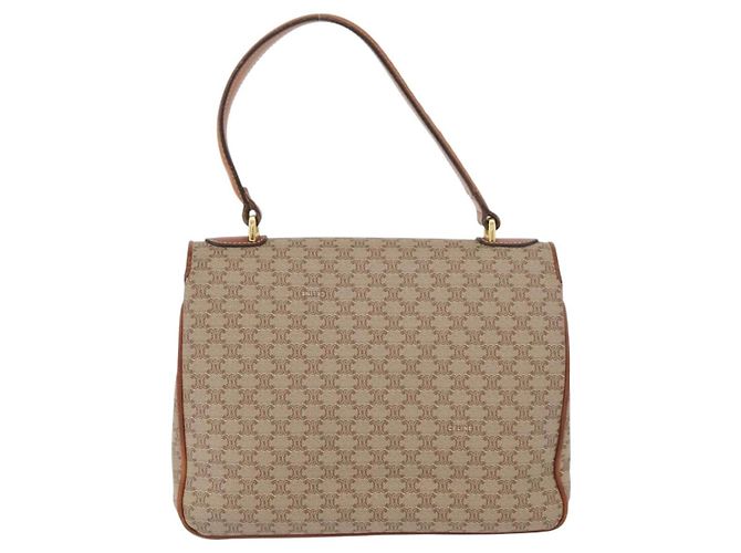 Céline CELINE Macadam Canvas Hand Bag PVC Beige Gold - vista 2