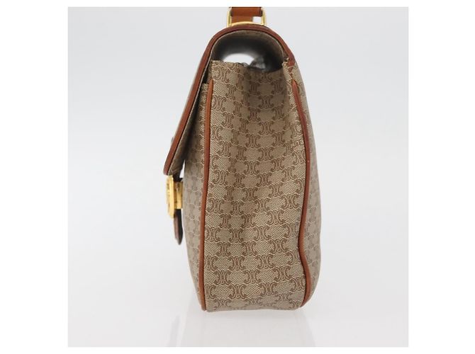 Céline CELINE Macadam Canvas Hand Bag PVC Beige Gold - vista 3