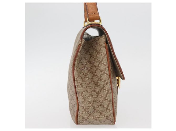 Céline CELINE Macadam Canvas Hand Bag PVC Beige Gold - vista 4