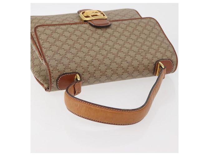 Céline CELINE Macadam Canvas Hand Bag PVC Beige Gold - vista 6