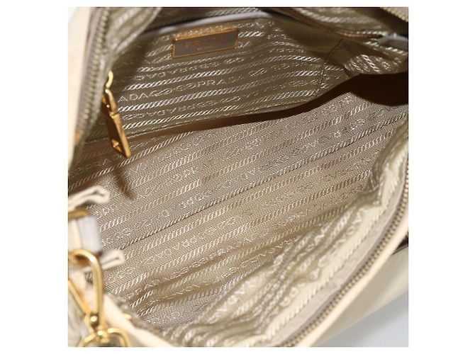 PRADA Hand Bag Nylon 2way Beige Gold - vista 11