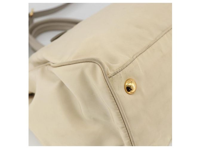 PRADA Hand Bag Nylon 2way Beige Gold - vista 16