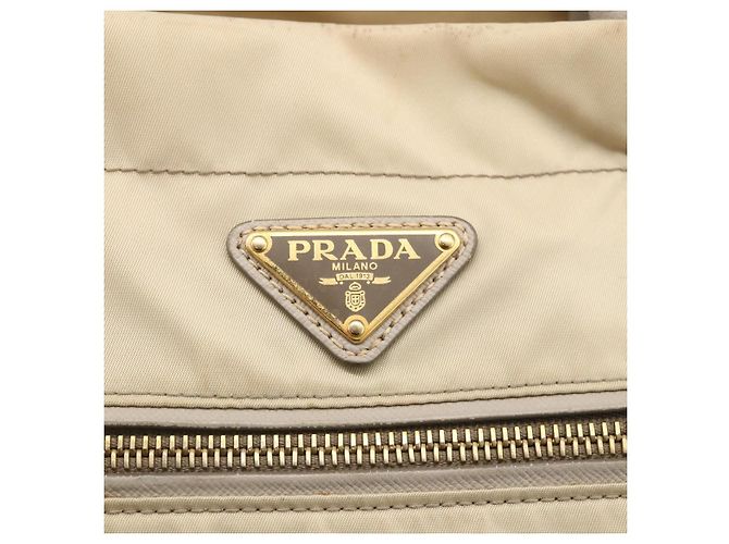 PRADA Hand Bag Nylon 2way Beige Gold - vista 19