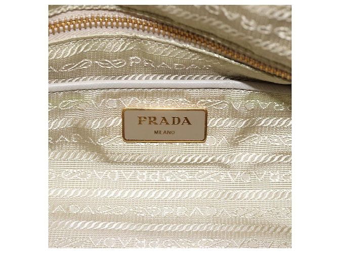 PRADA Hand Bag Nylon 2way Beige Gold - vista 21