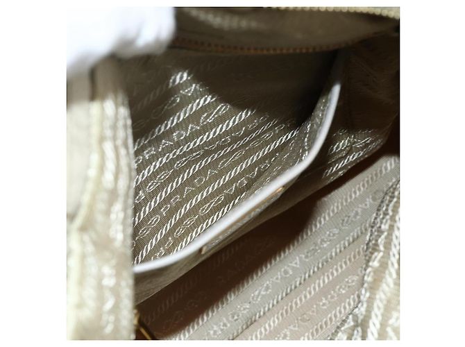 PRADA Hand Bag Nylon 2way Beige Gold - vista 24