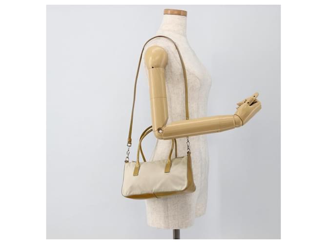 PRADA Hand Bag Nylon 2way Beige Silver - vista 26