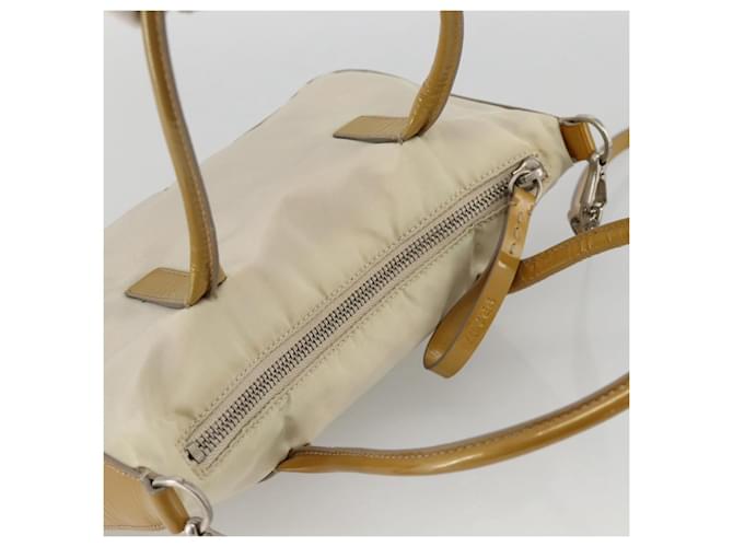 PRADA Hand Bag Nylon 2way Beige Silver - vista 6