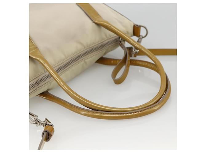 PRADA Hand Bag Nylon 2way Beige Silver - vista 7
