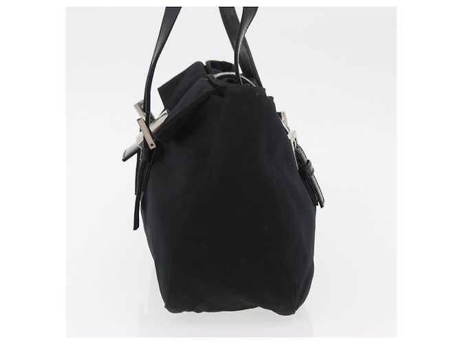 FENDI Mamma Baguette Hand Bag Nylon Black Silver - vista 3