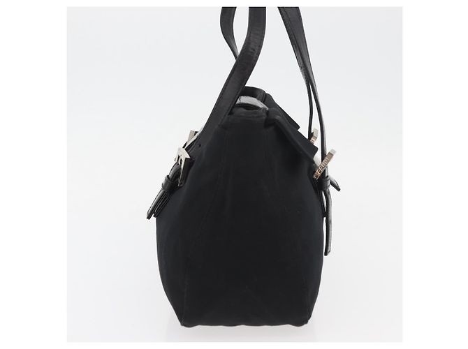 FENDI Mamma Baguette Hand Bag Nylon Black Silver - vista 4