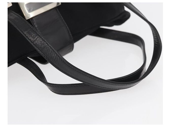 FENDI Mamma Baguette Hand Bag Nylon Black Silver - vista 7
