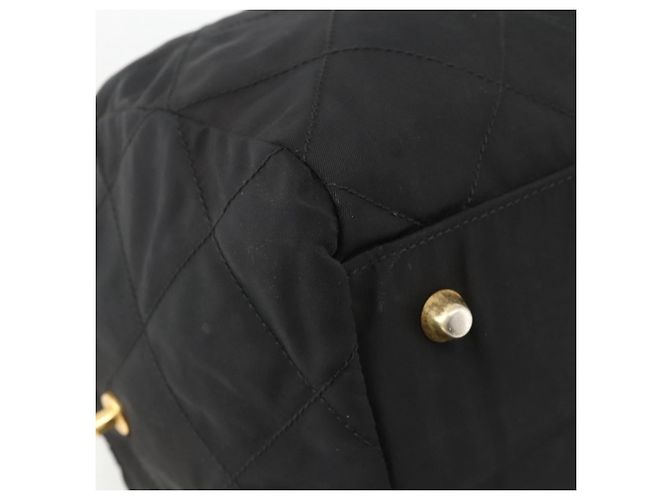 PRADA Boston Bag Nylon Black Gold - vista 11