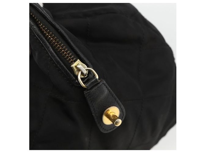 PRADA Boston Bag Nylon Black Gold - vista 16