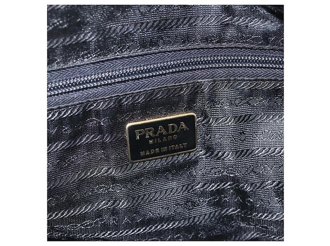 PRADA Boston Bag Nylon Black Gold - vista 17