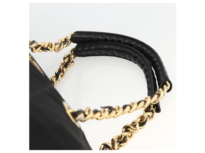 PRADA Boston Bag Nylon Black Gold - vista 8