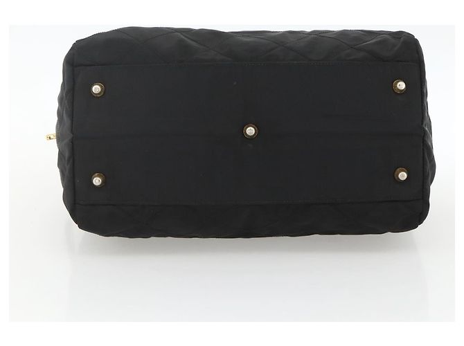 PRADA Boston Bag Nylon Black Gold - vista 9